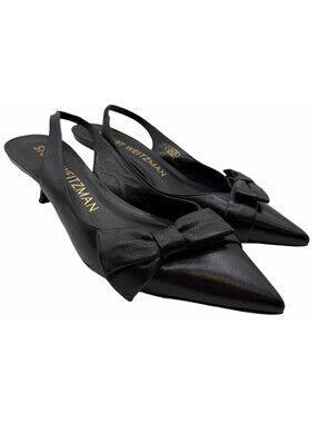 Stuart Weitzman Sofia 50 Slingback Bow Heels Black Size EU 38.5 | US 8 B